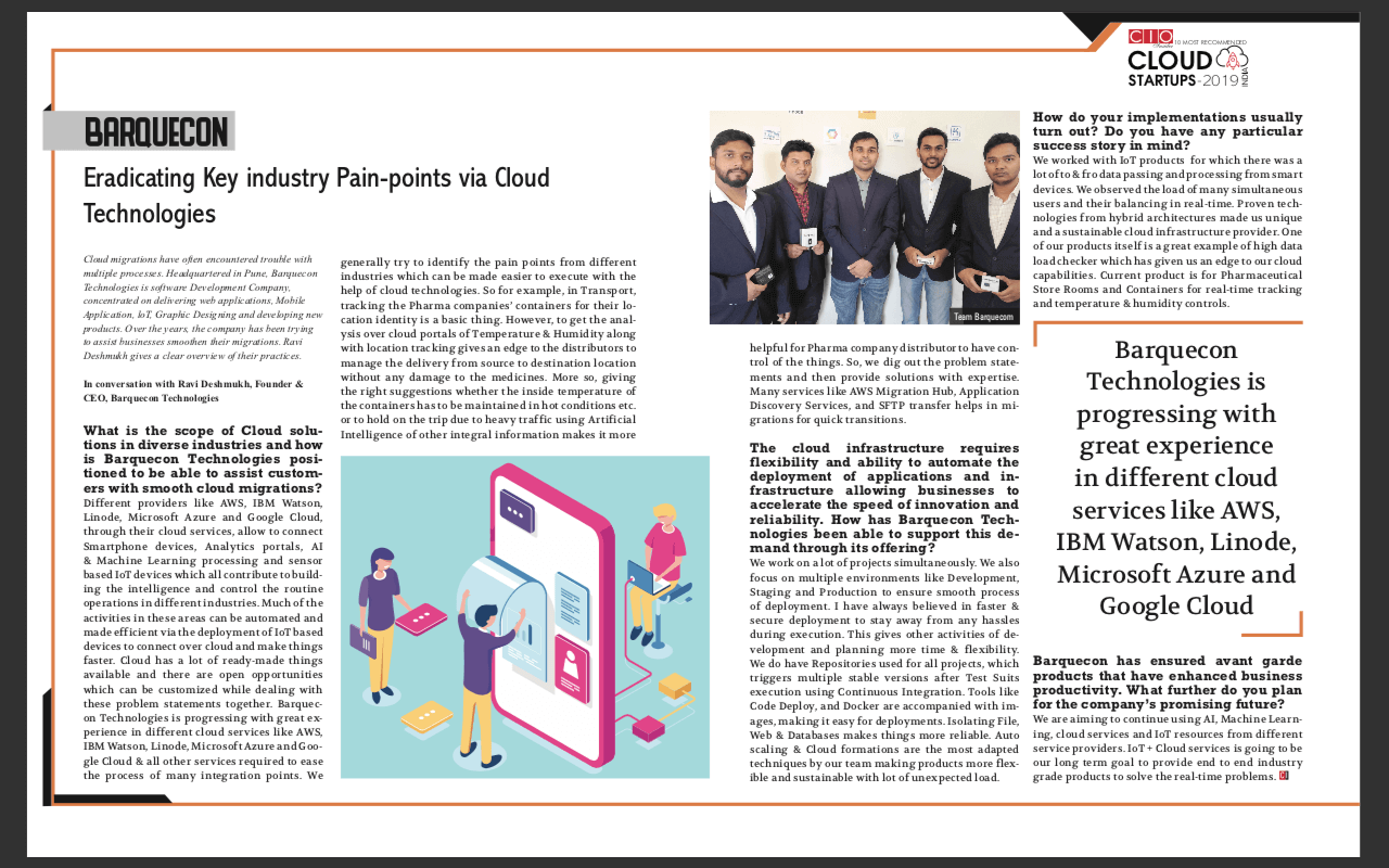 Barquecon Technologies CIO Insider Recognition